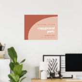 Chique perzik terracotta Verlovingsfeest welkom Poster (Thuiskantoor)