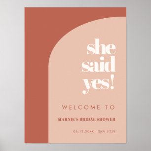 Chique perzik terracotta Ze zei ja Vrijgezellenfee Poster