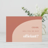 Chique perzik Wil je onze officiant card zijn Kaart (Staand voorkant)
