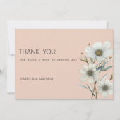 Chique perzik witte munt bloemenlente Dank U Kaart (Voorkant)