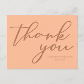 Chique Perzik Zomer Bruiloft Aangepaste Dankjewel Briefkaart (Voorkant)