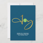 Chique Pickleball "Joy" Blue Christmas Feestdagenkaart (Voorkant)