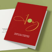 Chique Pickleball "Joy" Rode Kerstmis Feestdagen Kaart