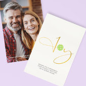 Chique Pickleball "Joy" White Christmas Foto Feestdagenkaart