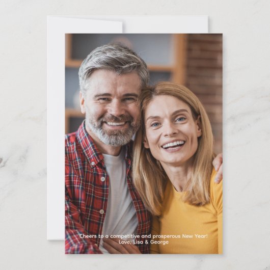 Chique Pickleball "Joy" White Christmas Foto Feestdagenkaart (Achterkant)