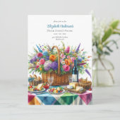 Chique Picknick Feest Verjaardag Pensioen Baby Bru Kaart (Staand voorkant)