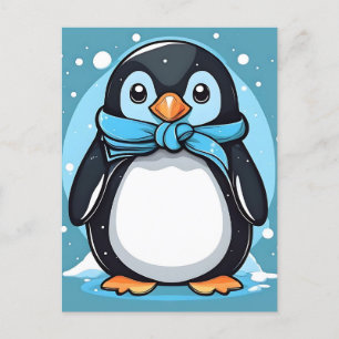 Chique Pinguïn Icy Blue Briefkaart