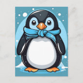 Chique Pinguïn Icy Blue Briefkaart (Voorkant)