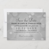 Chique Platina Grijs Champagne Bubbel Trouwfeest Save The Date (Voorkant)