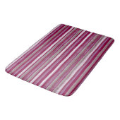 Chique Plum Pink Beach Hut Stripes Art van Heva We Badmat (Gekanteld)