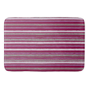 Chique Plum Pink Beach Hut Stripes Art van Heva We Badmat