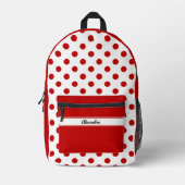 Chique polka dot rode witte achtergrond bedrukte rugzak (Voorkant)