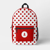Chique polka dot rode witte achtergrond bedrukte rugzak (Voorkant)