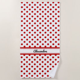 Chique polka dot rode witte achtergrond strandlaken