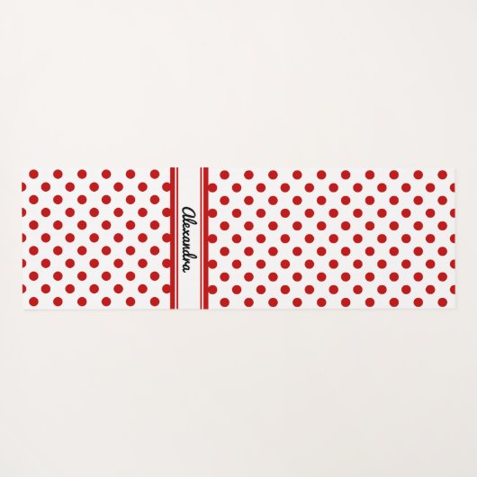 Chique polka dot rode witte achtergrond yogamat (Achterkant (horizontaal))