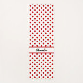 Chique polka dot rode witte achtergrond yogamat (Voorkant)