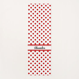 Chique polka dot rode witte achtergrond yogamat