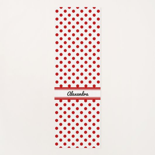 Chique polka dot rode witte achtergrond yogamat (Voorkant)