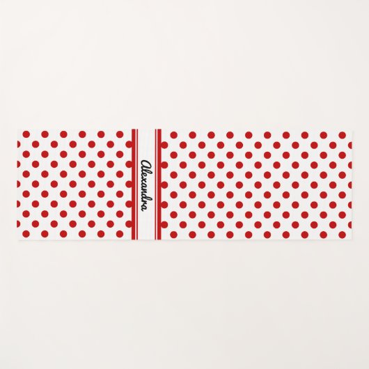 Chique polka dot rode witte achtergrond yogamat (Voorkant (horizontaal))