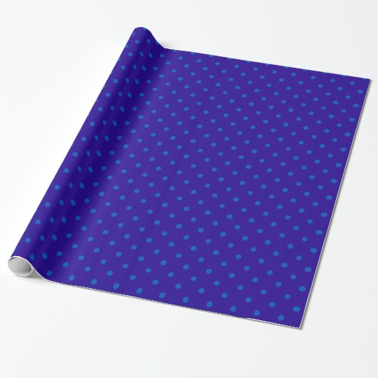 Chique Polka Dot Wrapping Papier: Twee Blues Cadeaupapier (Uitgerold)