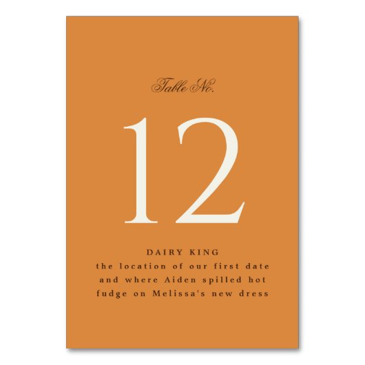 Chique Pompoen Oranje Gebeurtenistafel Tentteken Kaart (Voorkant)