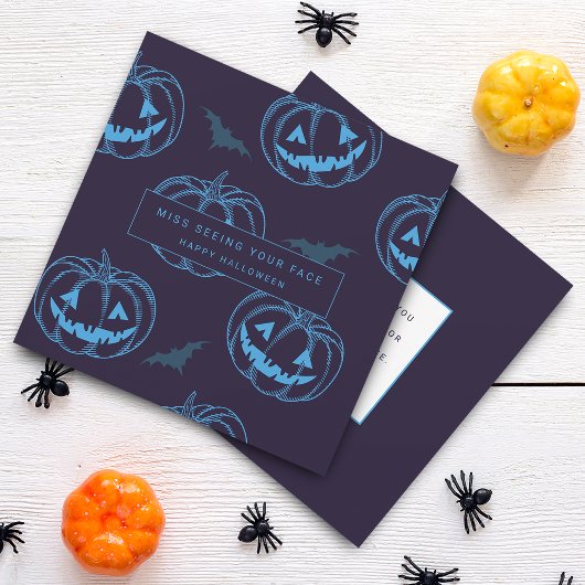 Chique Pompoen Vleermuis Halloween Kaart