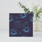 Chique Pompoen Vleermuis Halloween Kaart (Staand voorkant)