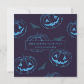 Chique Pompoen Vleermuis Halloween Kaart (Voorkant)