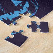 Chique Pompoen Vleermuis Halloween Naam Legpuzzel (Zijkant)