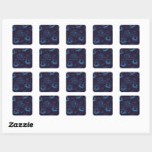 Chique Pompoen Vleermuizen Halloween Vierkante Sticker (Vel)
