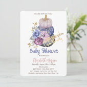 Chique Pompoenen,Bloemen Baby Shower Kaart (Staand voorkant)
