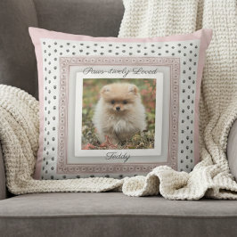 Chique Pootafdruk Huisdier Honden Foto Kussen