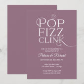 Chique Pop Bruis Klink Verlovingsfeest Uitnodiging (Voorkant / Achterkant)