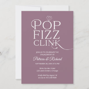 Chique Pop Bruis Klink Verlovingsfeest Uitnodiging