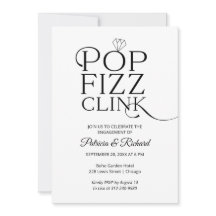 Chique Pop Fizz Clink Uitnodiging voor verlovingsf