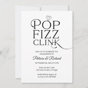 Chique Pop Fizz Clink Uitnodiging voor verlovingsf