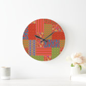 Chique Poppies Faux-patchwork Wandklok (Huis)