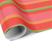 Chique Poppy Kleuren Strepen Wrapping Papier (Rol Hoek)