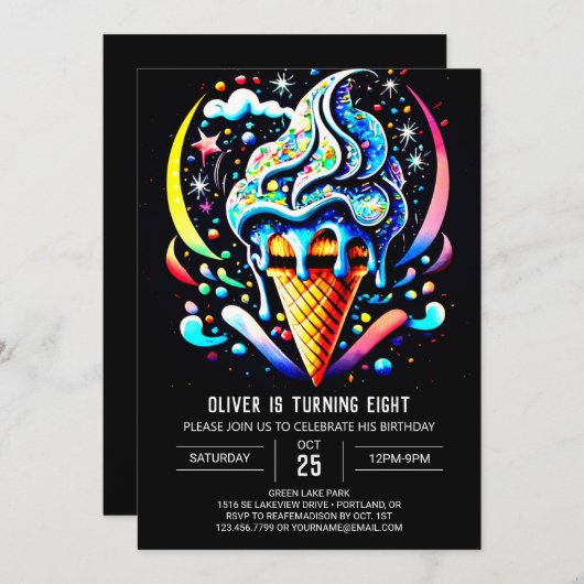 Chique popsicle aangepaste jongen ijs verjaardag kaart (Voorkant / Achterkant)