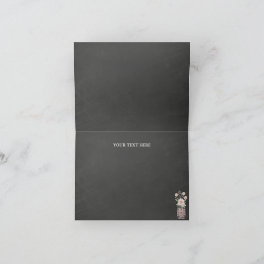 Chique pot van steen & schoolbord bedankkaart (Binnen)