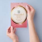 Chique Powder Roze en Goud  Prom Flyer (Hand)