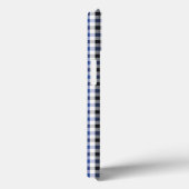 chique preppy blauwe zwarte gingham patroon monogr Case-Mate iPhone case (Achterkant / Rechts)