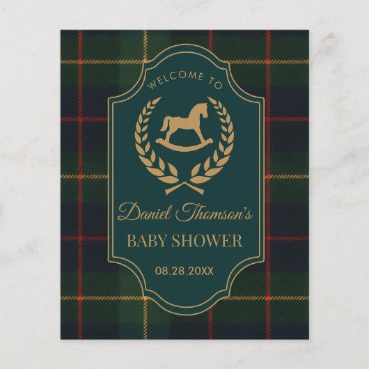 Chique Preppy Teddydbeer Baby Shower Flyer (Voorkant)