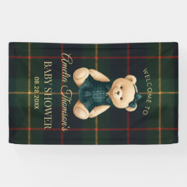 Chique Preppy Teddydbeer Baby Shower Spandoek