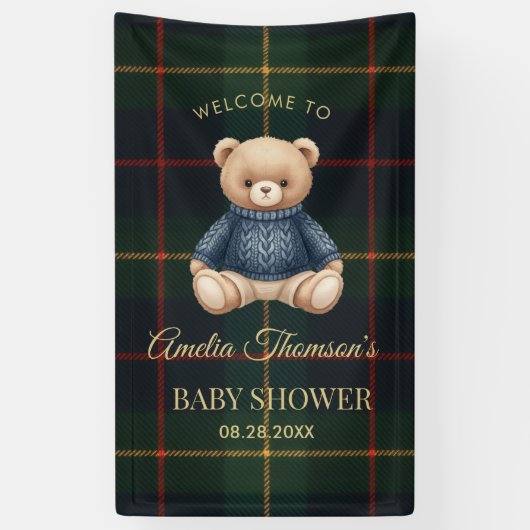 Chique Preppy Teddyshower Spandoek (Verticaal)