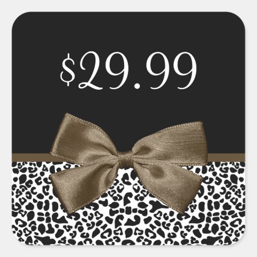 Chique Prijs Labels Bruin Lint Trendy Luipaard Pri (Voorkant)