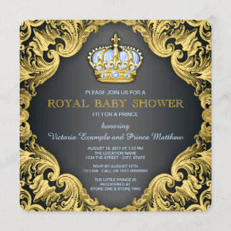 Chique Prince Baby Shower Babyblauw Kaart