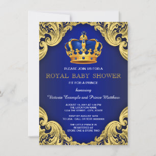 Chique Prince Baby Shower Blauw Kaart