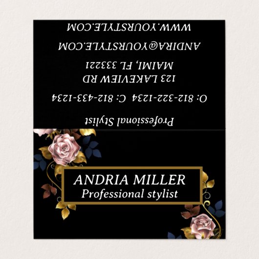 Chique  professioneel Gevouwen Visitekaartje (Buitenkant ongevouwen)