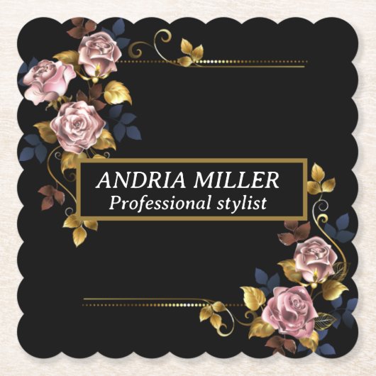 Chique professioneel Gevouwen Visitekaartje Kartonnen Onderzetters (Voorkant)